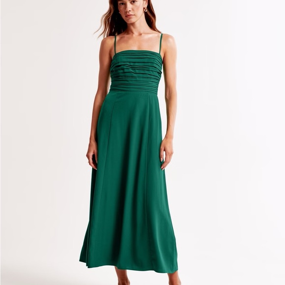 🌿Abercrombie & Fitch Emerson Crepe Midi Dress | Green | XS🌿 - Picture 3 of 11